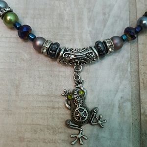 Steampunk frog necklace